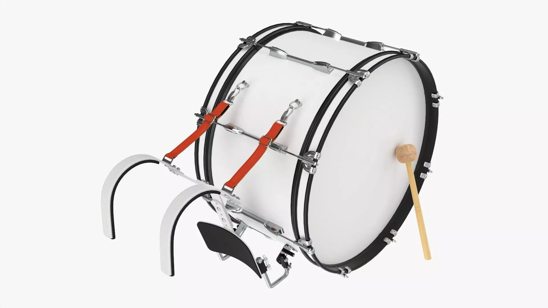 Marching Bass Drum with Carrier 26x12 3D model_0