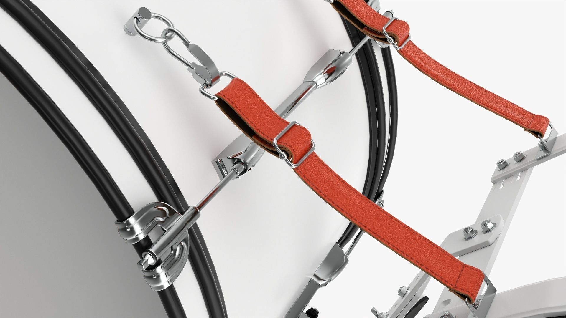 Marching Bass Drum with Carrier 26x12 3D model_1