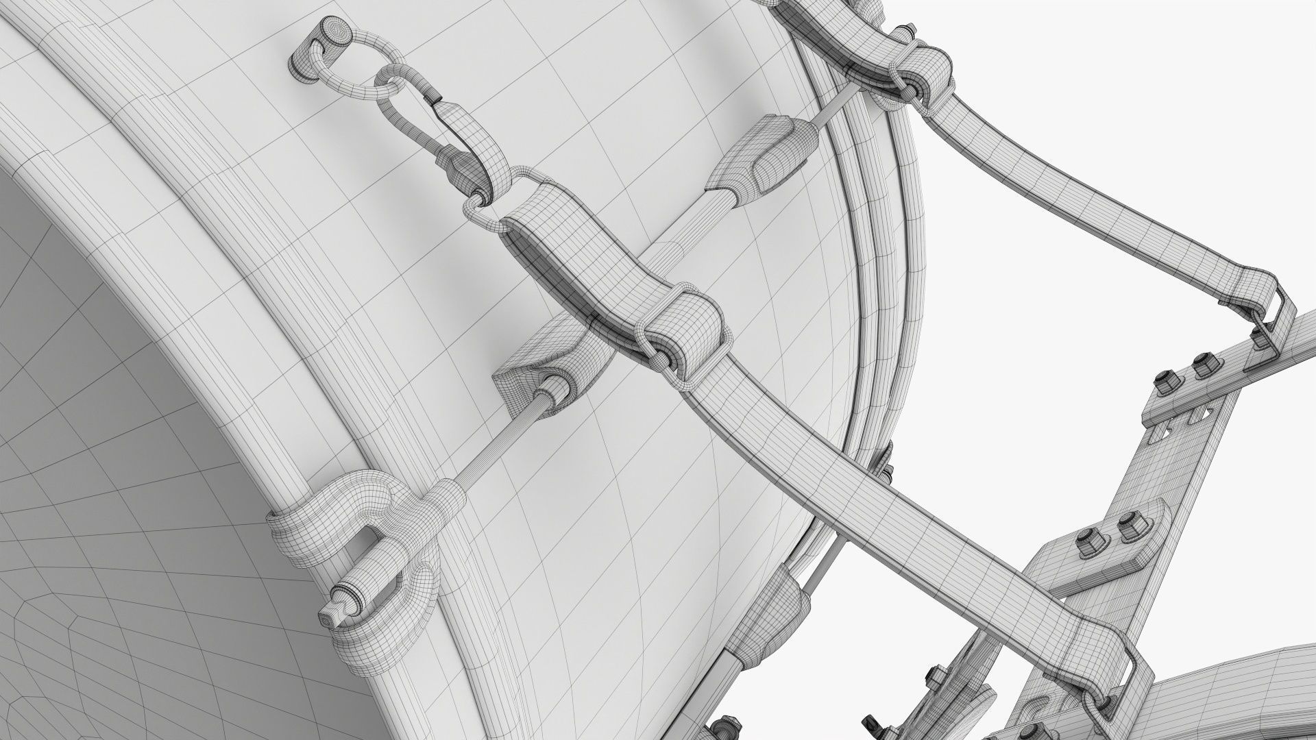 Marching Bass Drum with Carrier 26x12 3D model_8