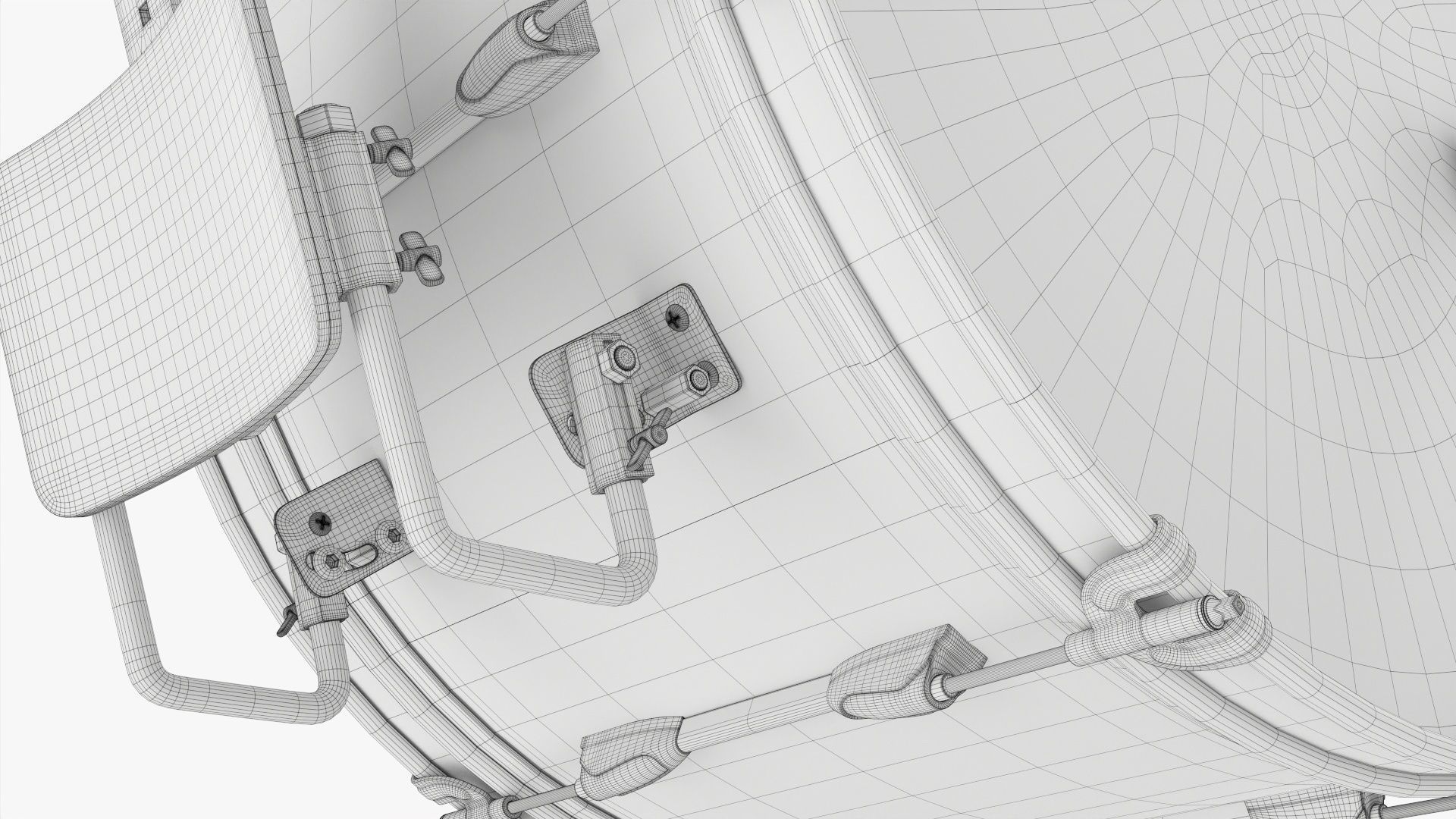 Marching Bass Drum with Carrier 26x12 3D model_9