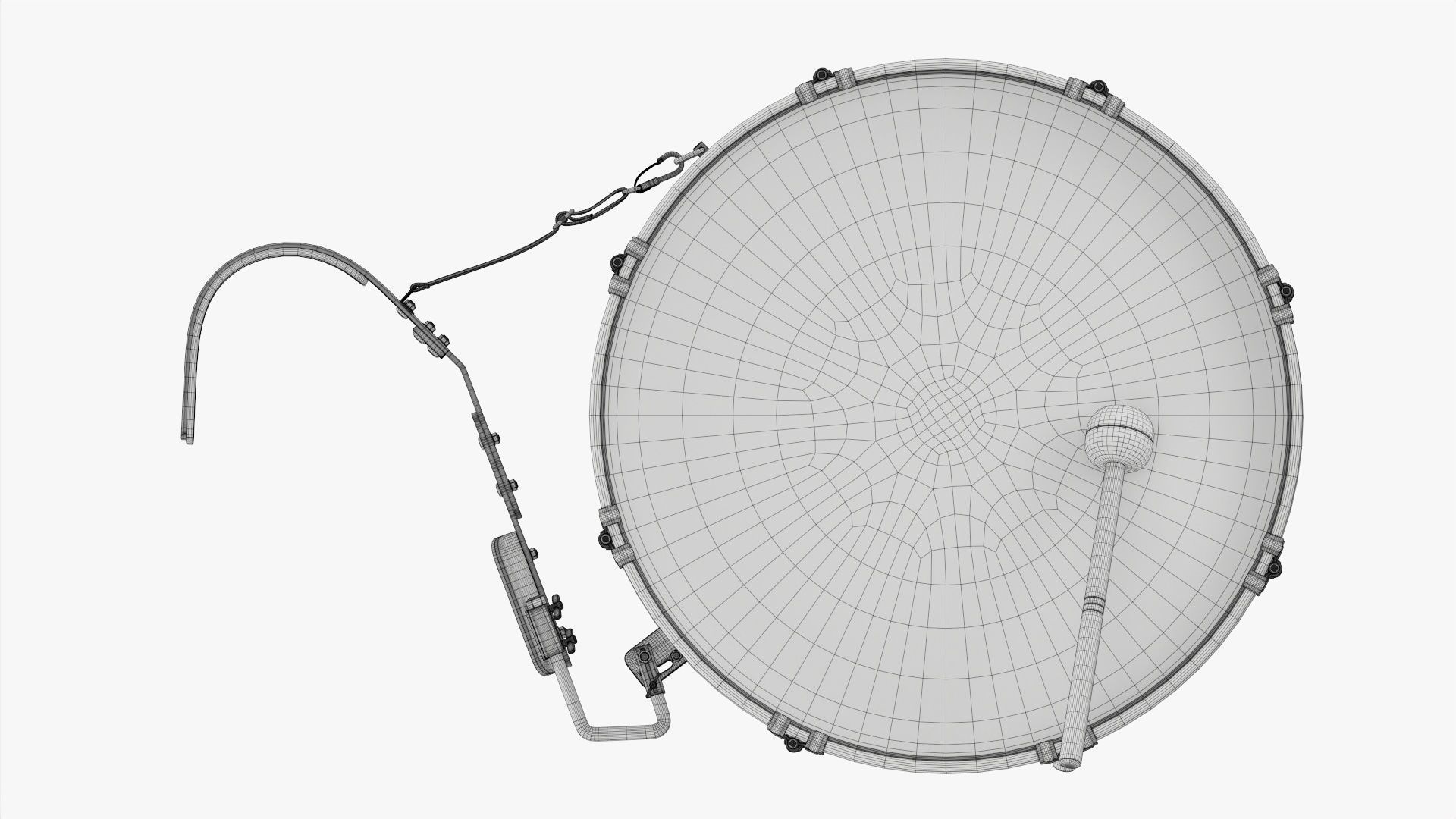 Marching Bass Drum with Carrier 26x12 3D model_13