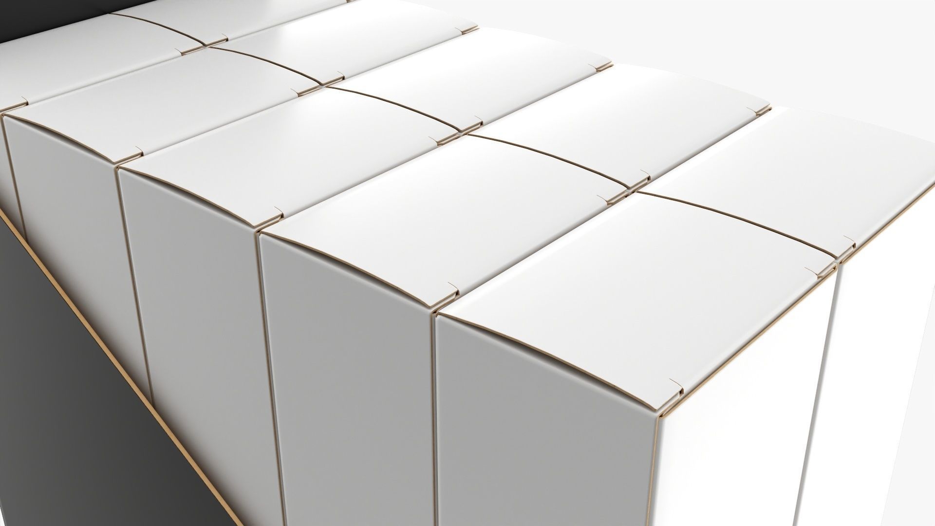 Paper boxes with tray set 02 3D model_2