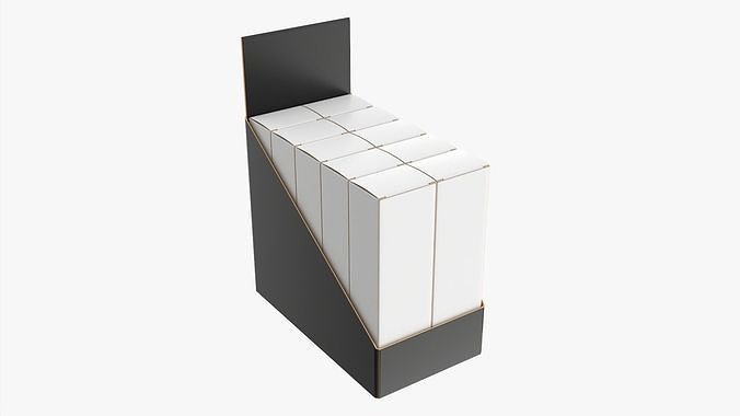 Paper boxes with tray set 02 3D model
