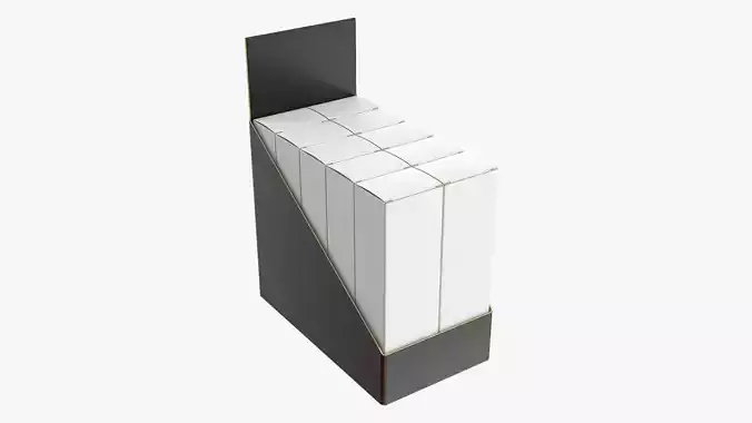 Paper boxes with tray set 02 3D model