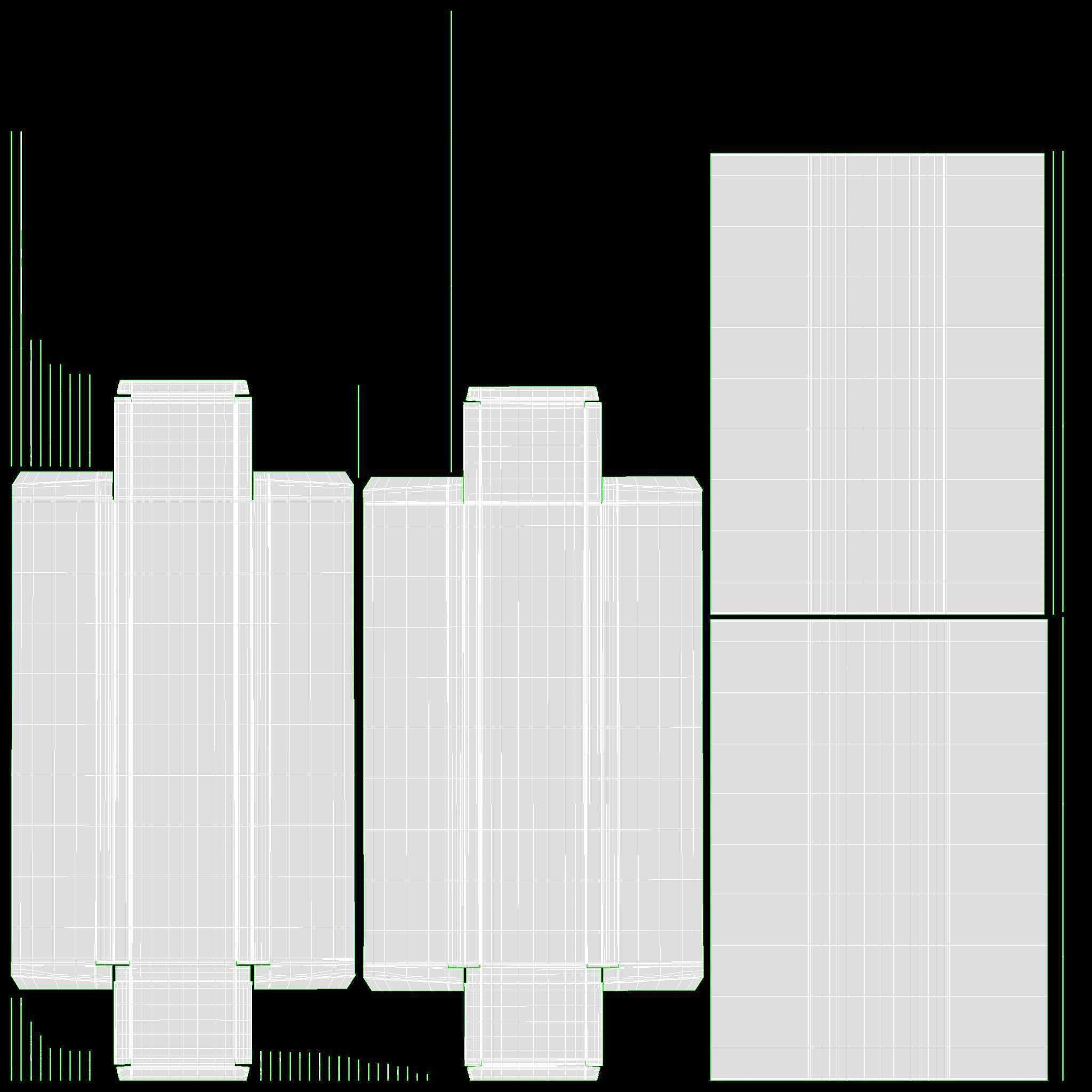 Paper boxes with tray set 02 3D model_7