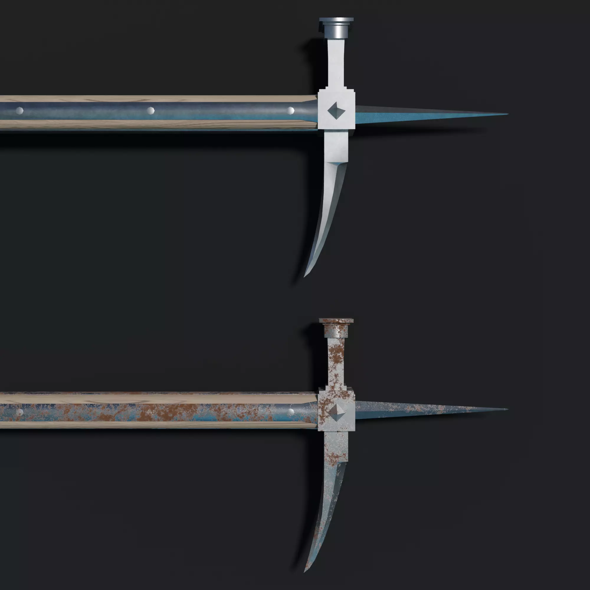 Medieval Crows Beak Low-poly 3D model_0