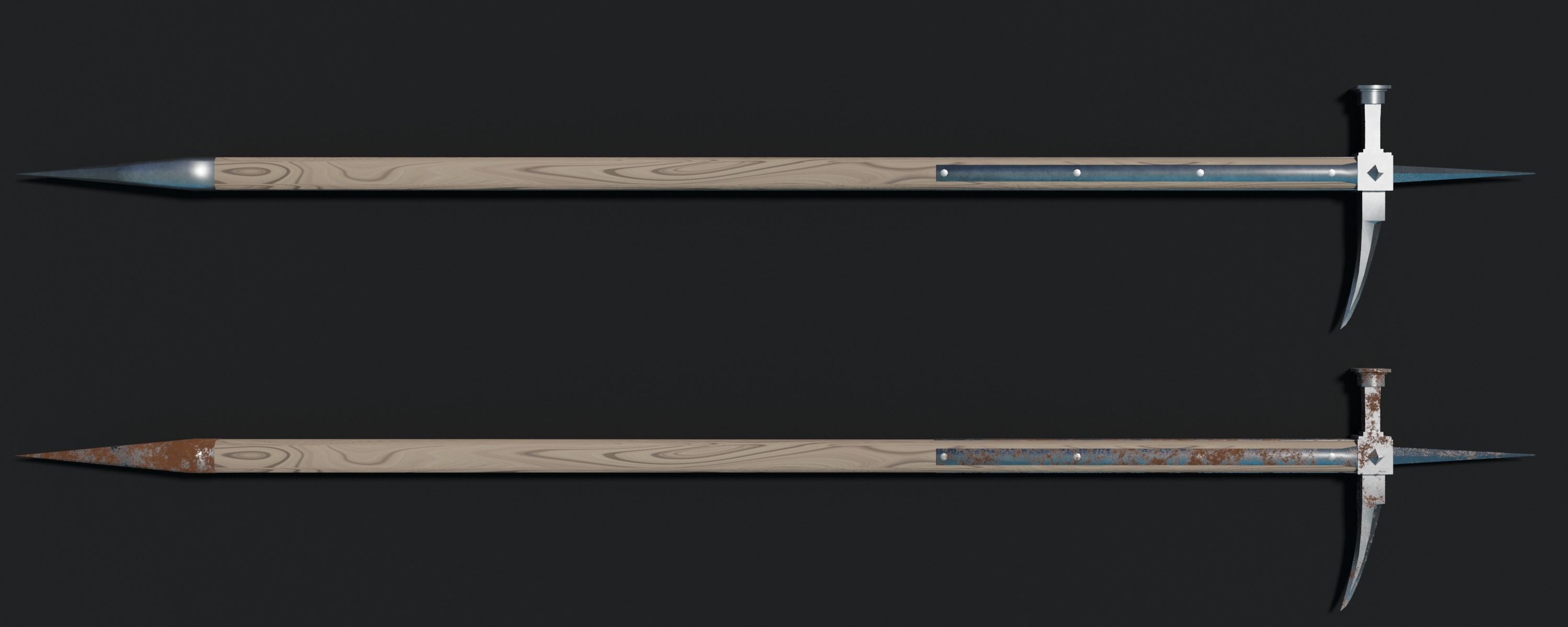 Medieval Crows Beak Low-poly 3D model_3