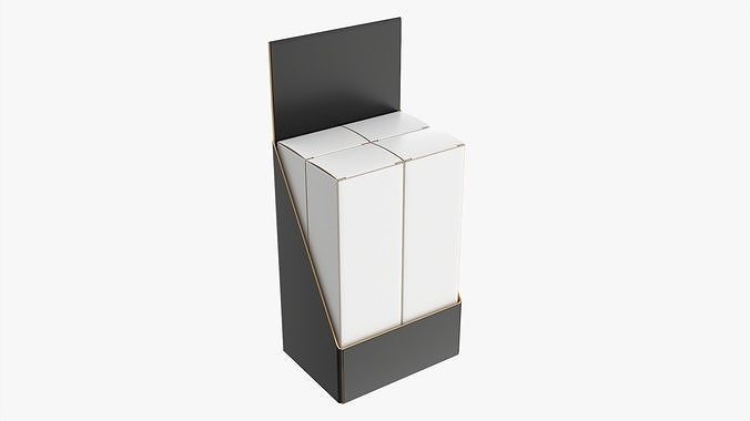 Paper boxes with tray set 03 3D model