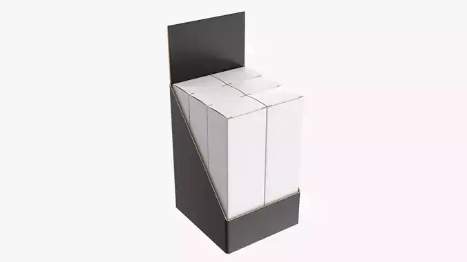 Paper boxes with tray set 04 3D model