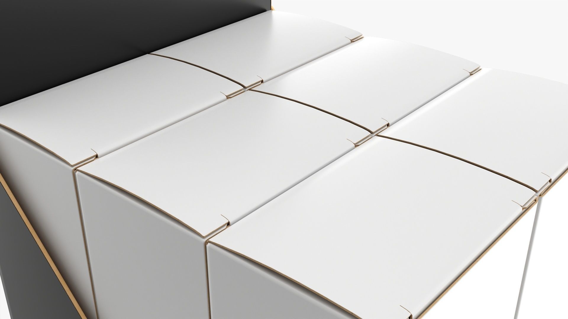 Paper boxes with tray set 04 3D model_2