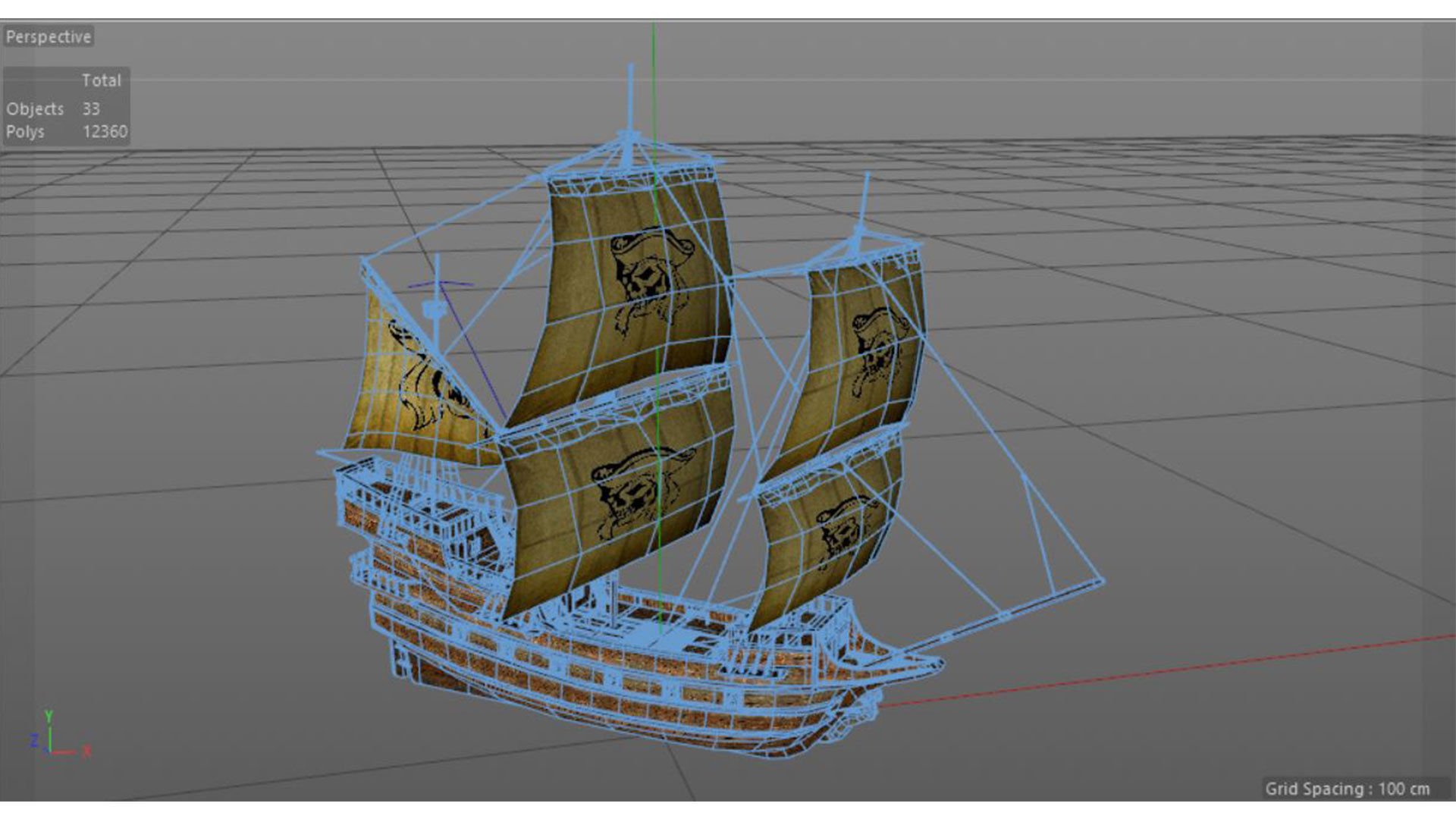 Pirate Ship Low-poly 3D model_14