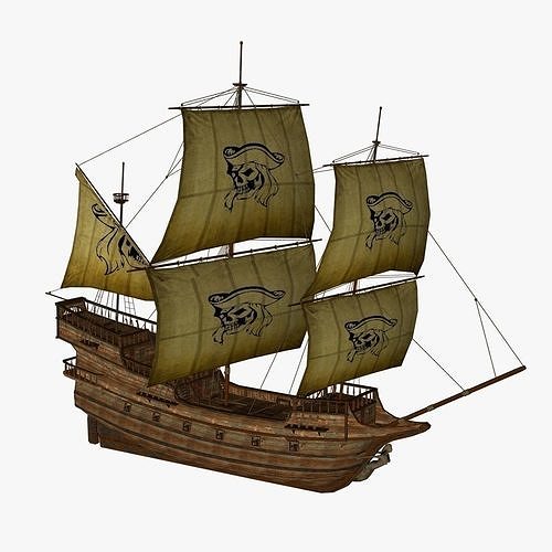 Pirate Ship Low-poly 3D model