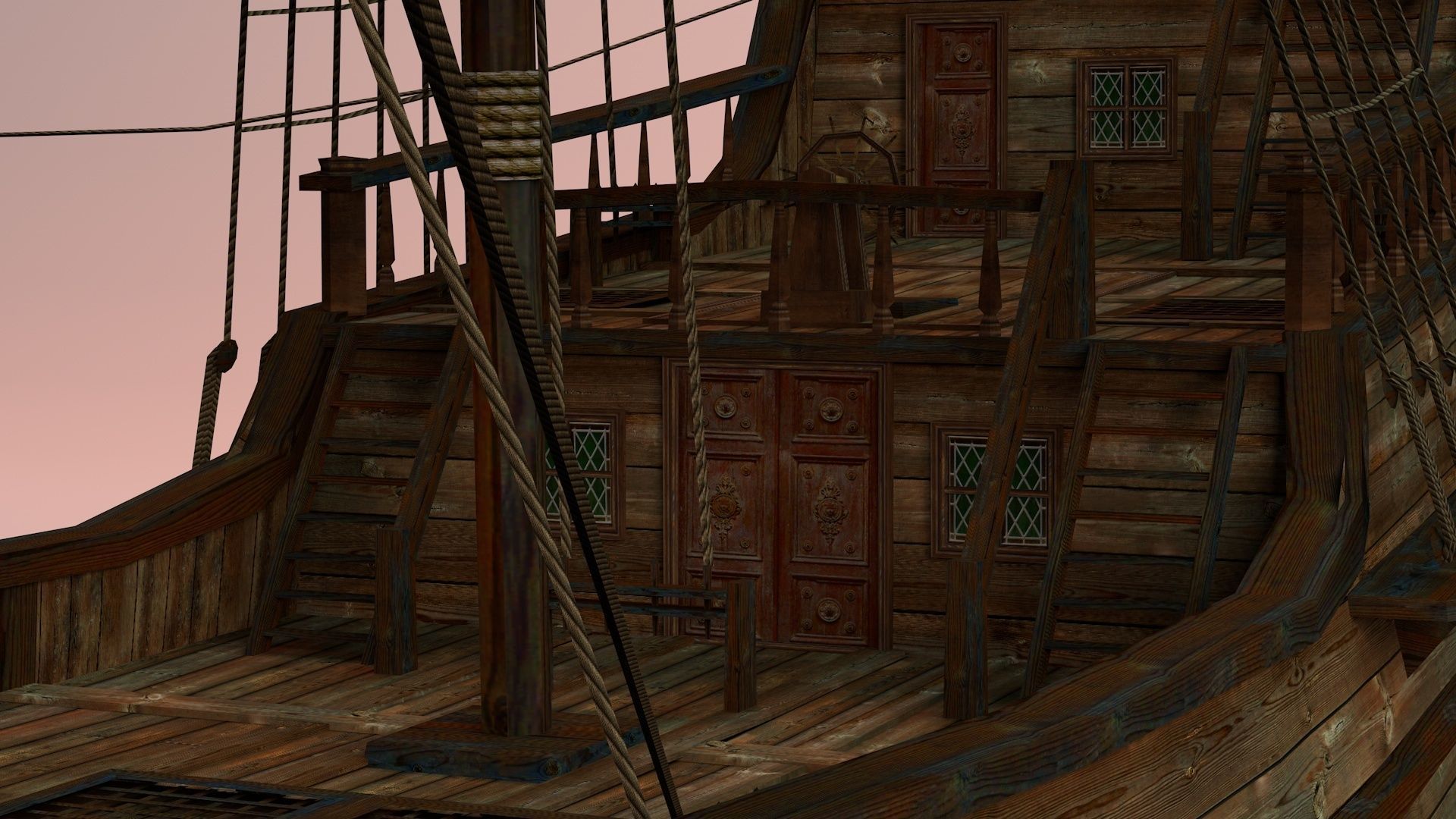 Pirate Ship Low-poly 3D model_13