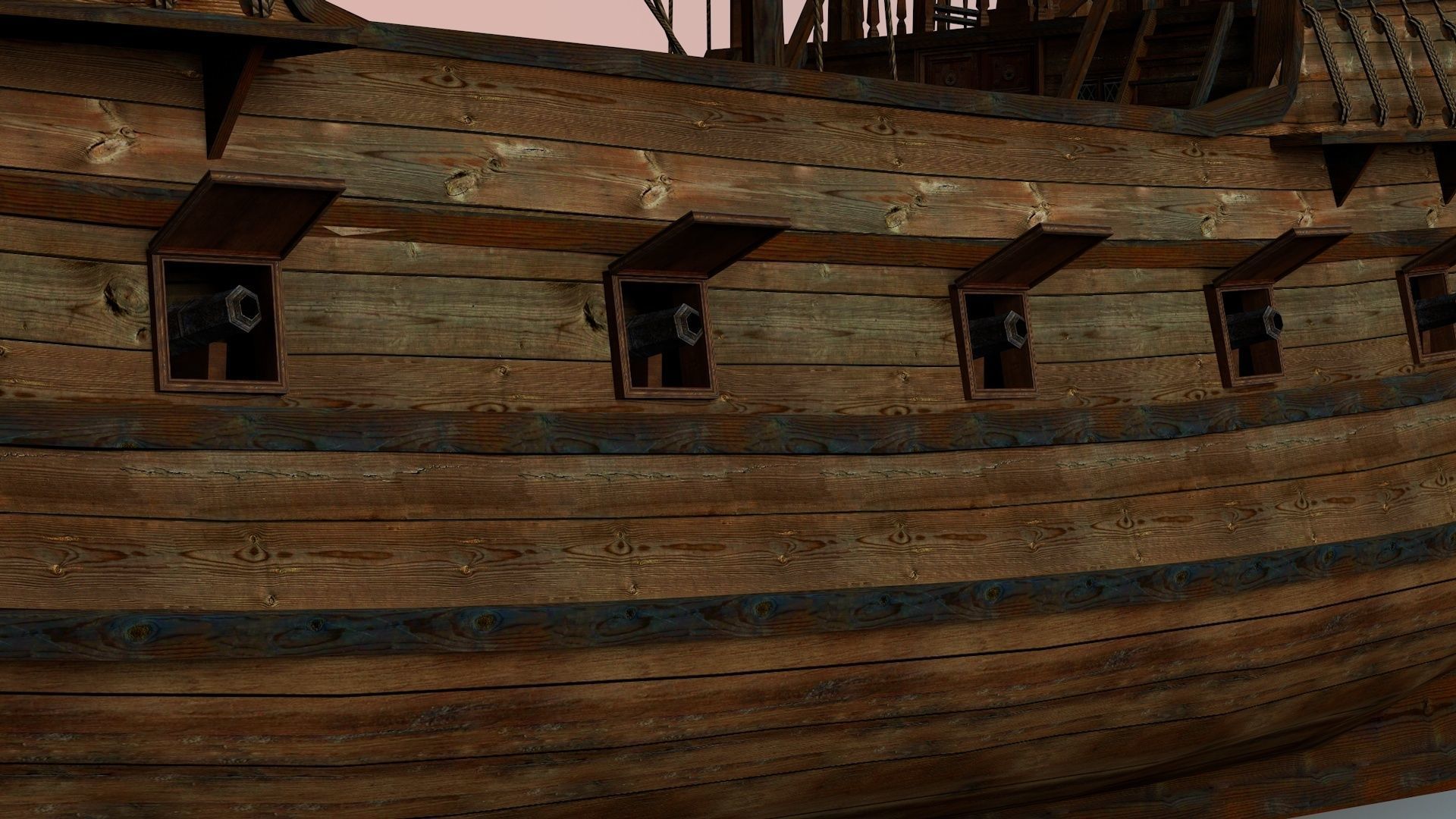 Pirate Ship Low-poly 3D model_11