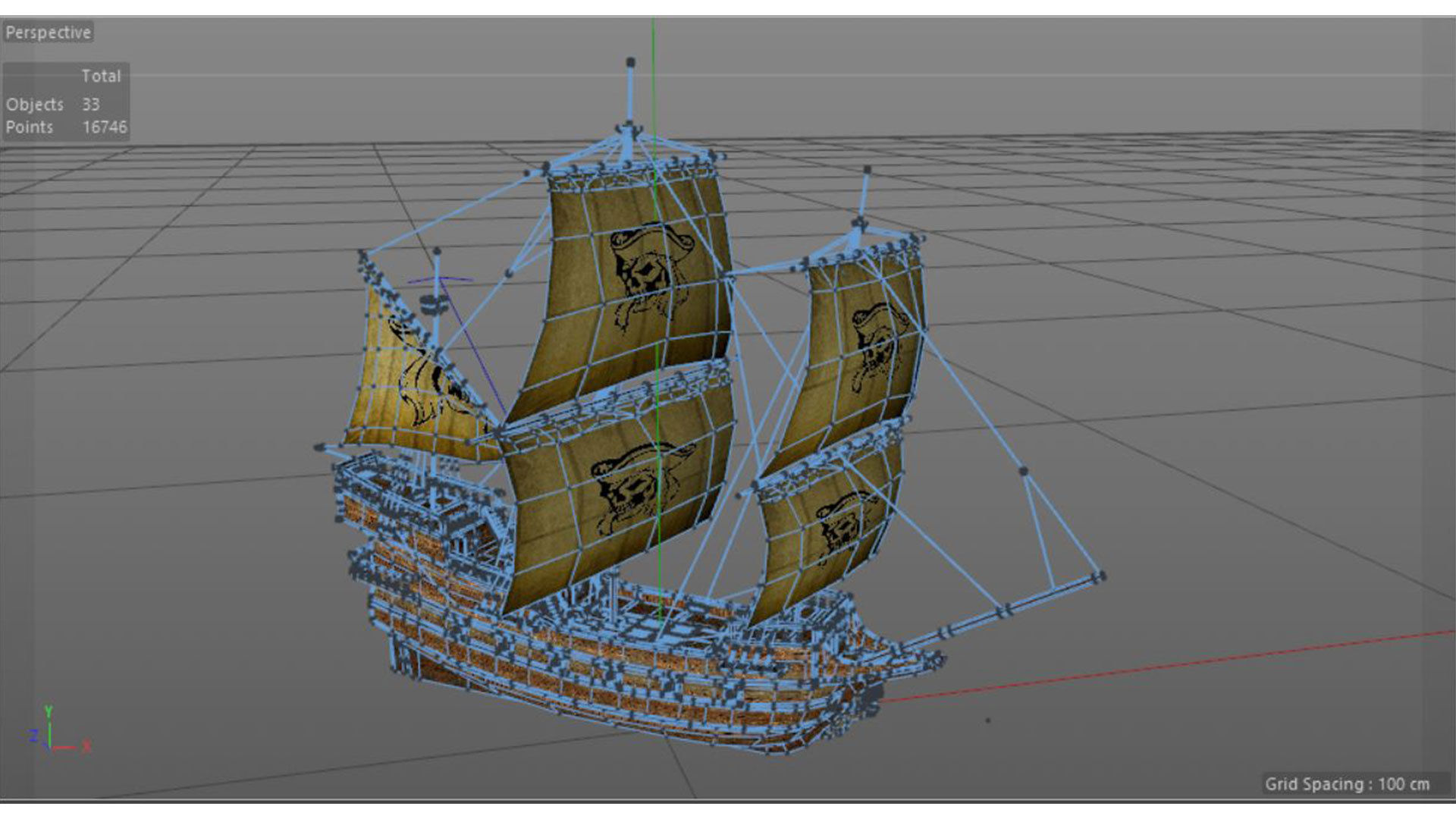 Pirate Ship Low-poly 3D model_15