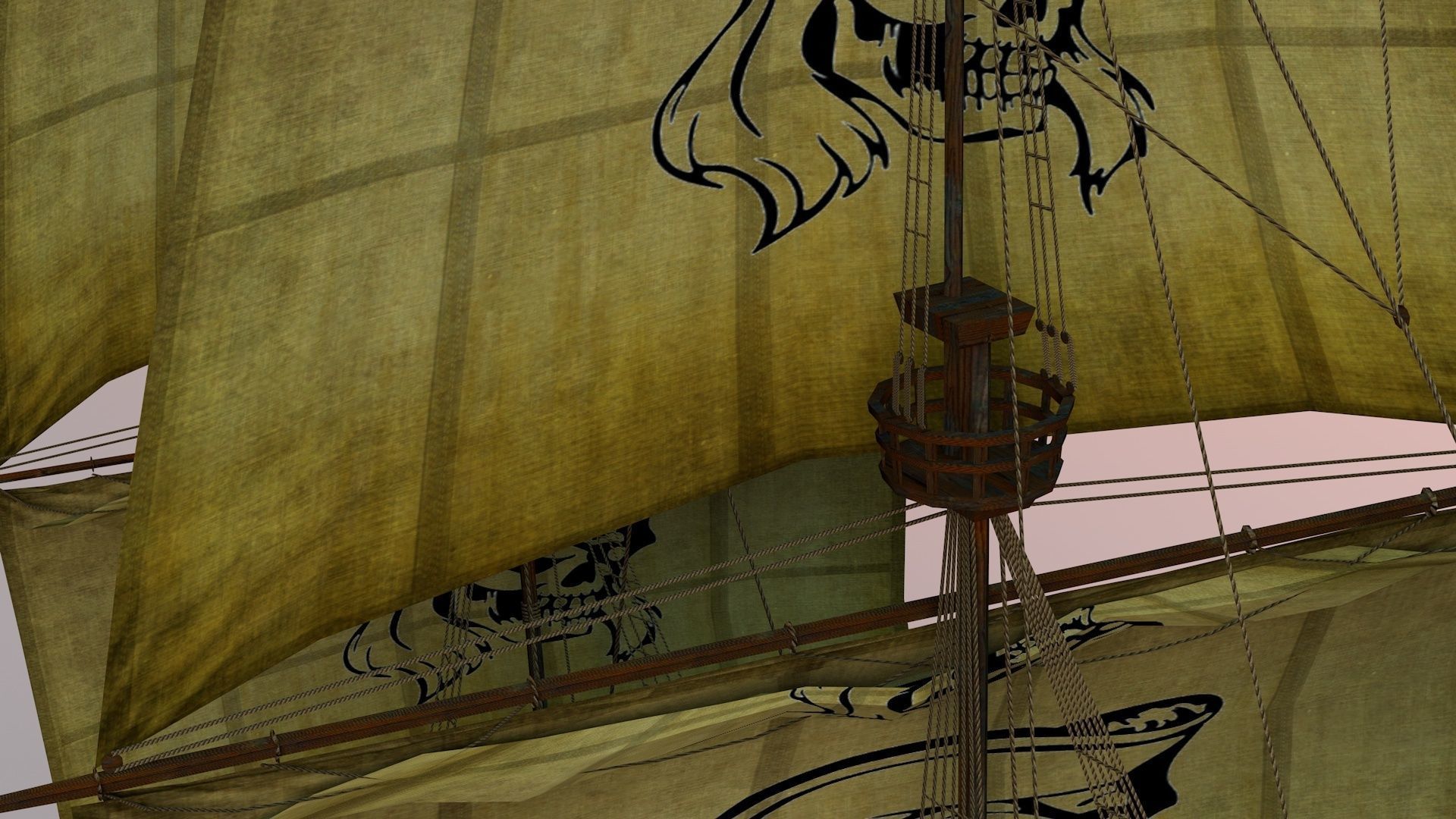 Pirate Ship Low-poly 3D model_12