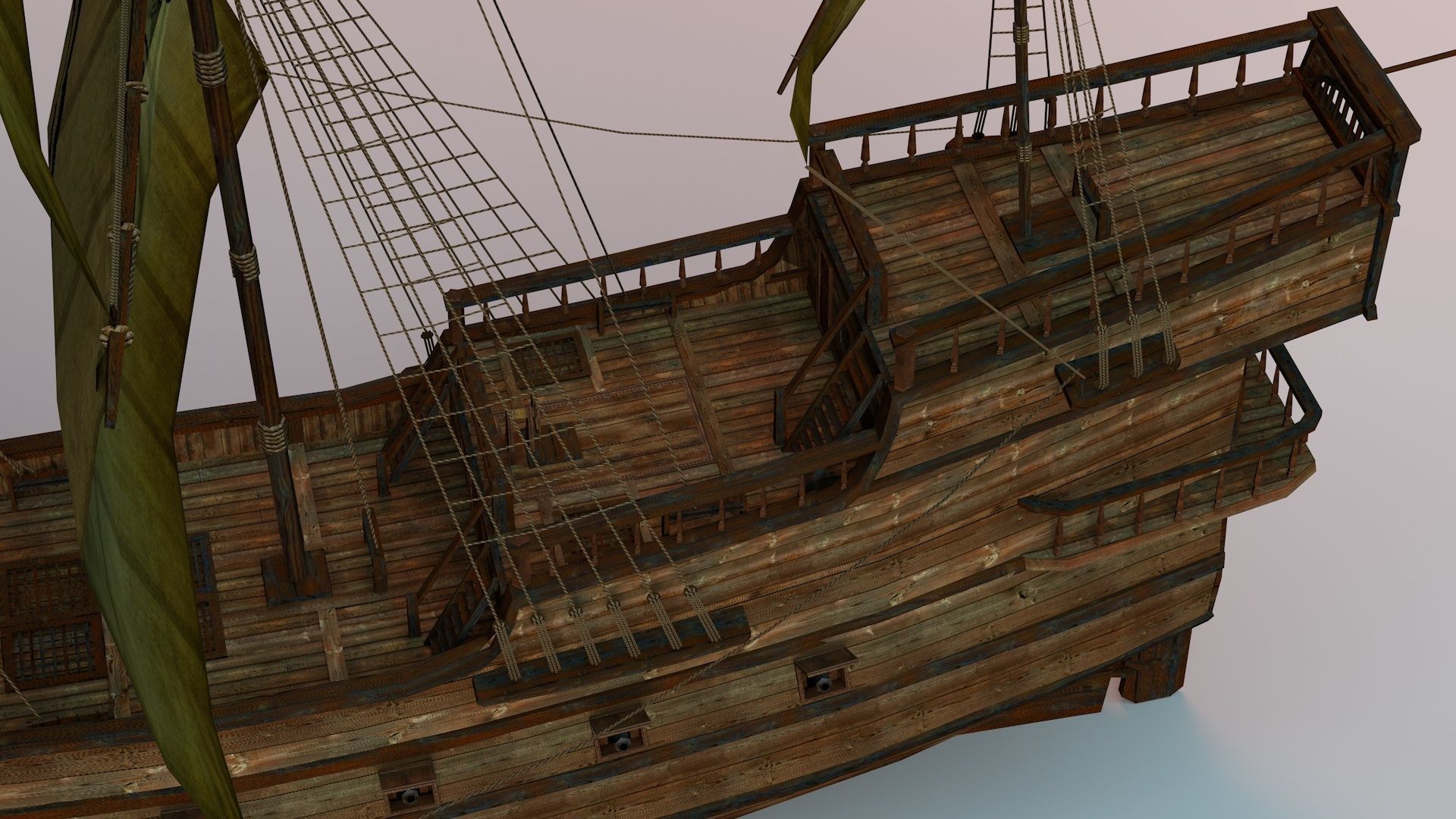 Pirate Ship Low-poly 3D model_10