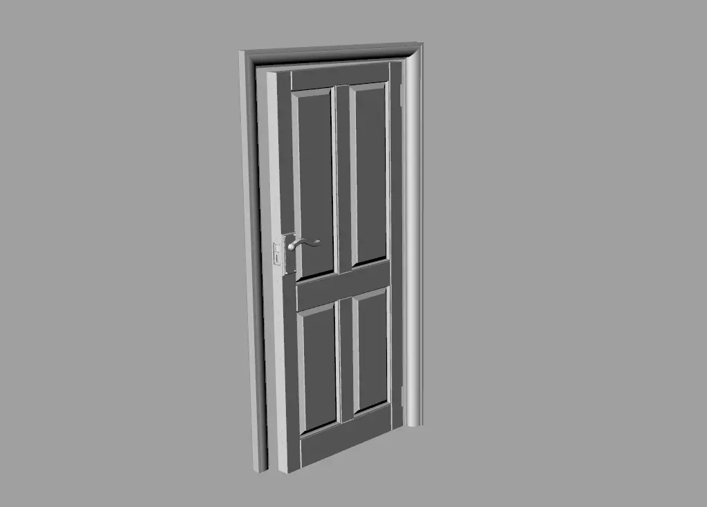 Dolls House Contemporary internal door 4 panel 12th Scale 3D print model_0
