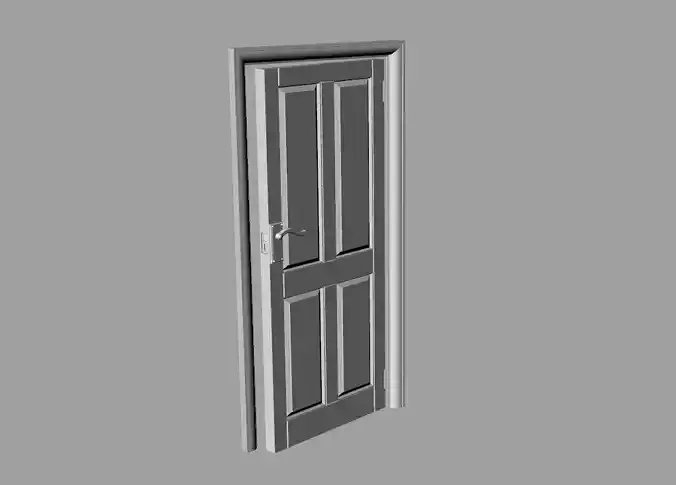 Dolls House Contemporary internal door 4 panel 12th Scale 3D print model