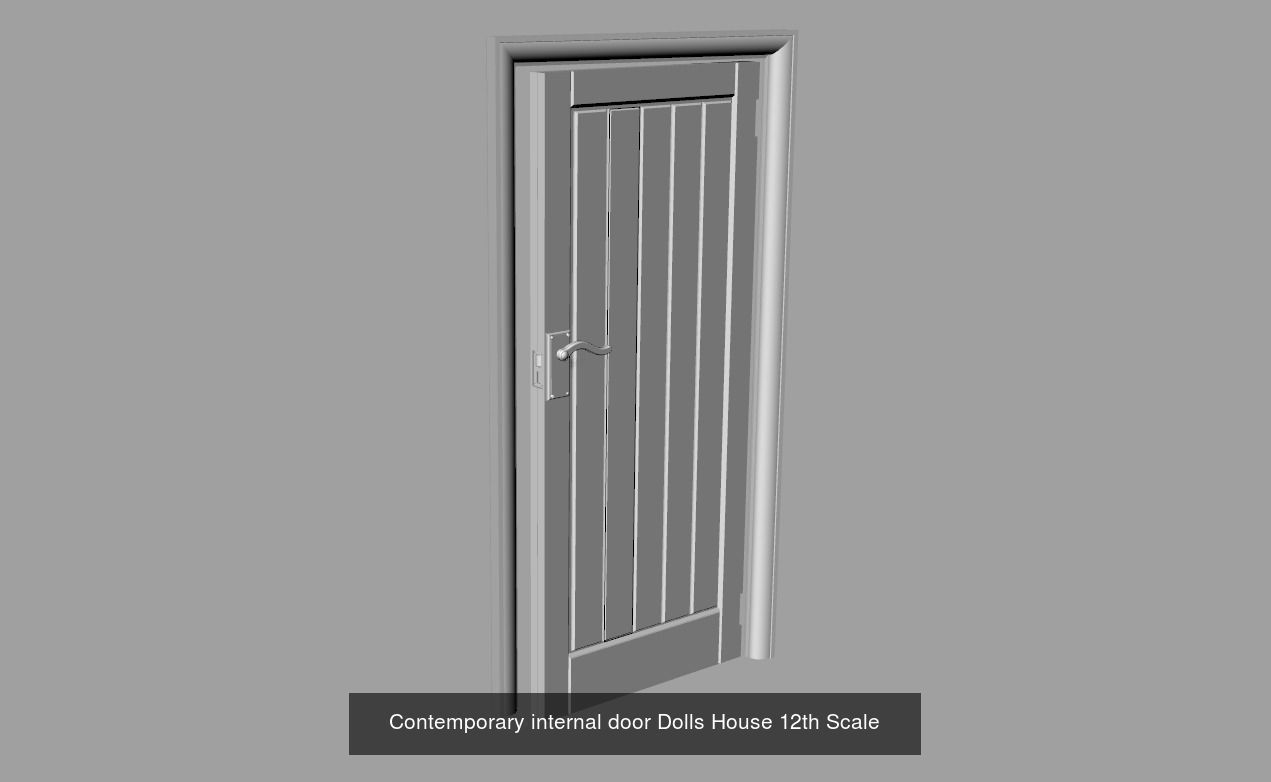 Dolls House Contemporary internal door 12th Scale 3D print model 3D Model Collection_1