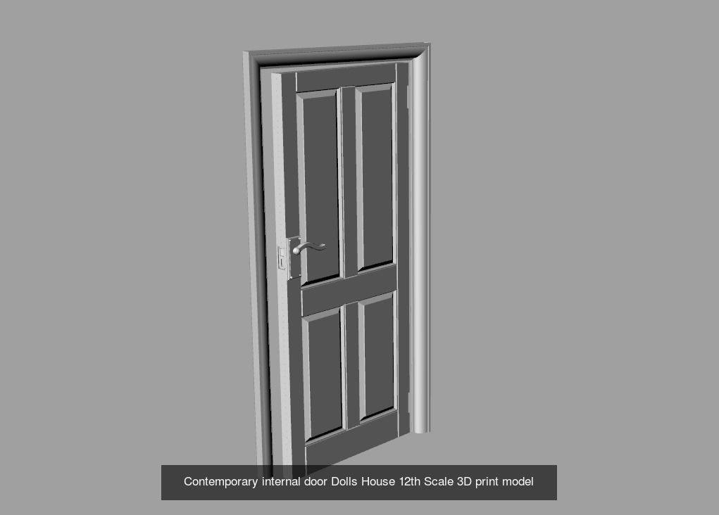 Dolls House Contemporary internal door 12th Scale 3D print model 3D Model Collection_2