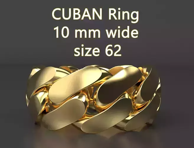 uban ring 10 mm wide size 62 3D print model