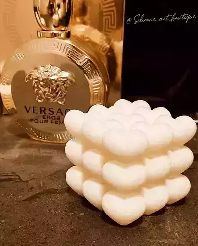 Heart cube candle