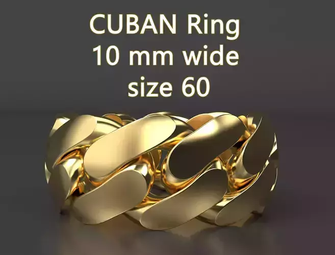 cuban ring 10 mm wide size 60 3D print model