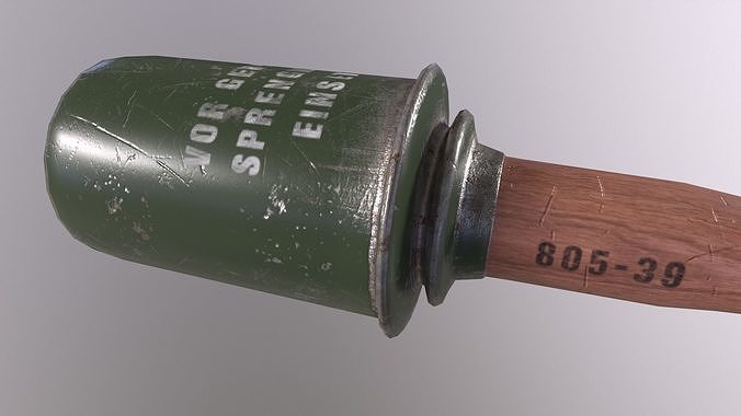 Germany Grenade with PBR  Low poly Game ready Low-poly 3D model 7
