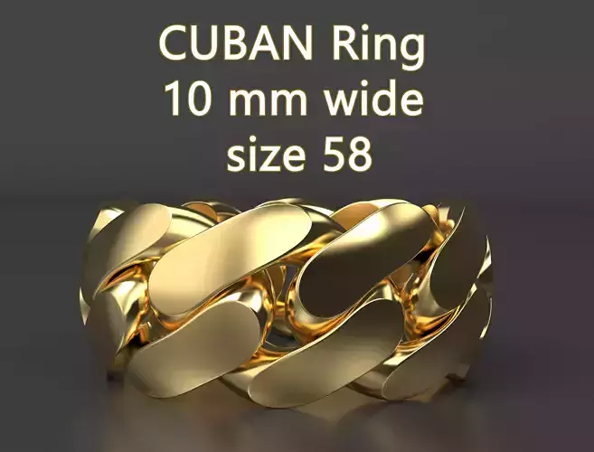 Cuban ring 10 mm wide size 58 3D print model