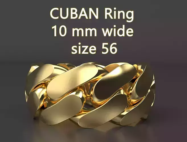  Cuban ring 10 mm wide size 56 3D print model