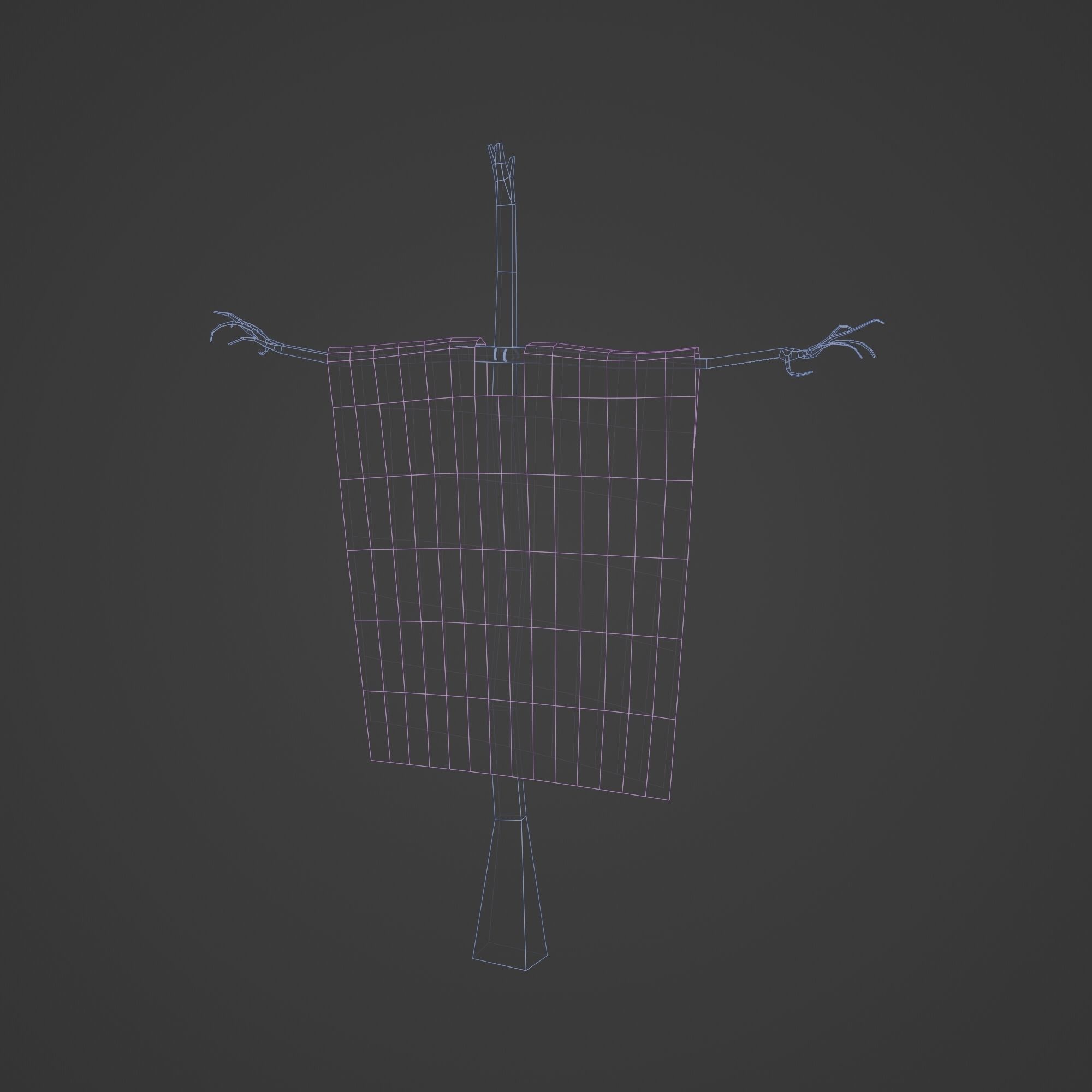 Scarecrow Cross with Cloak without Head Low-poly 3D model_12
