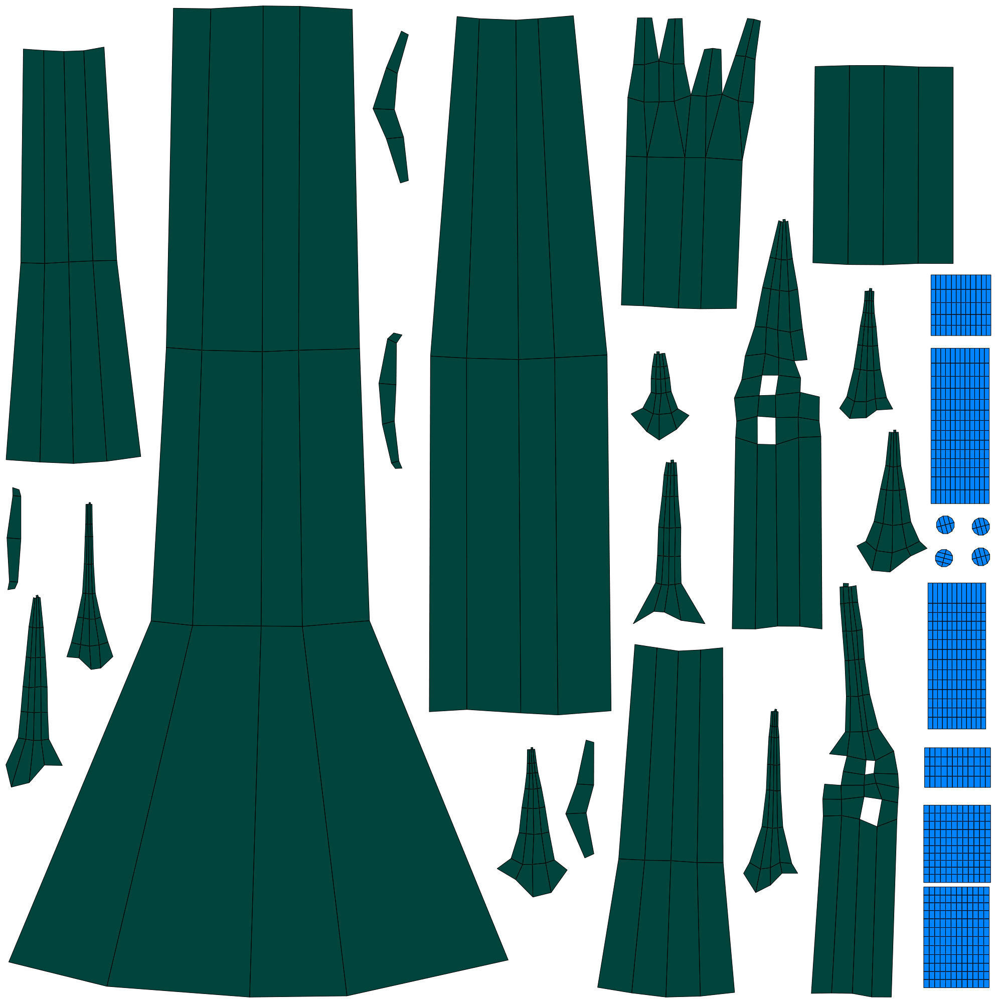 Scarecrow Cross with Cloak without Head Low-poly 3D model_24