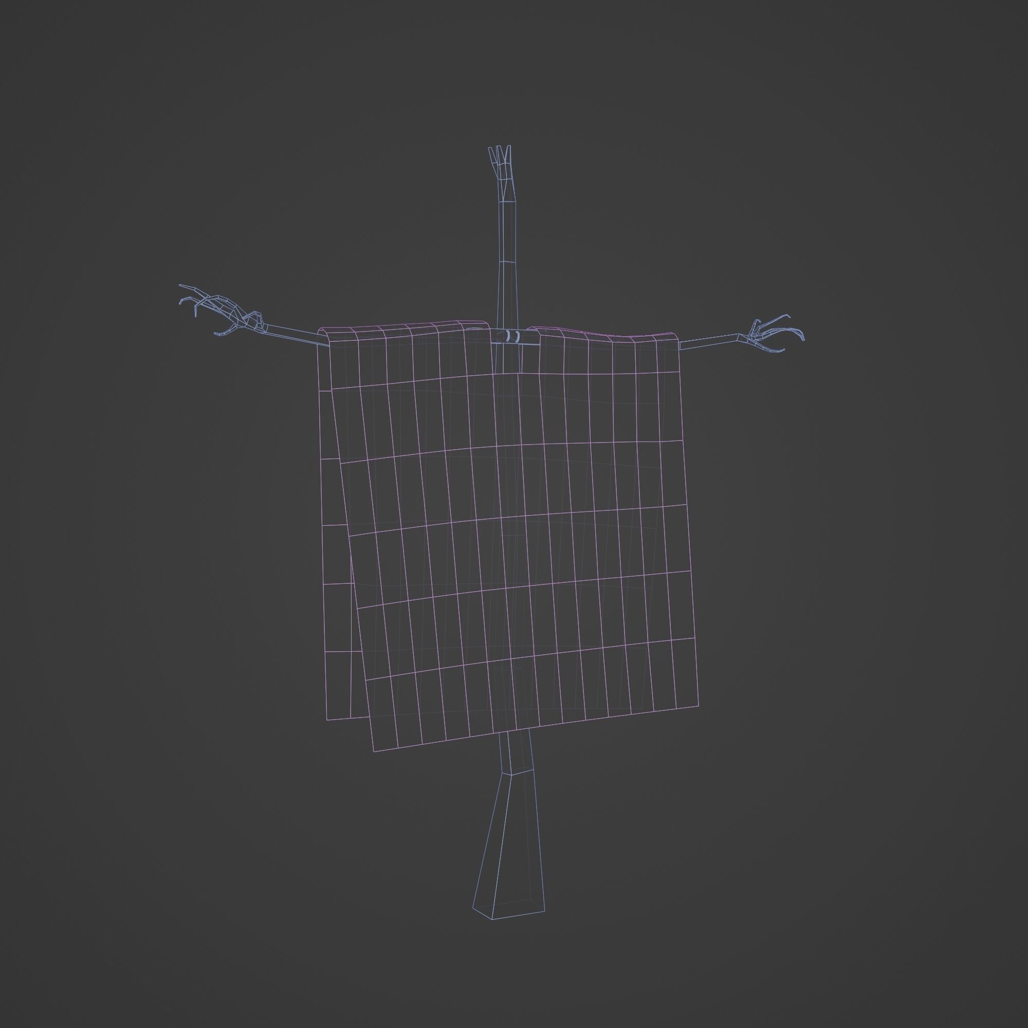 Scarecrow Cross with Cloak without Head Low-poly 3D model_11