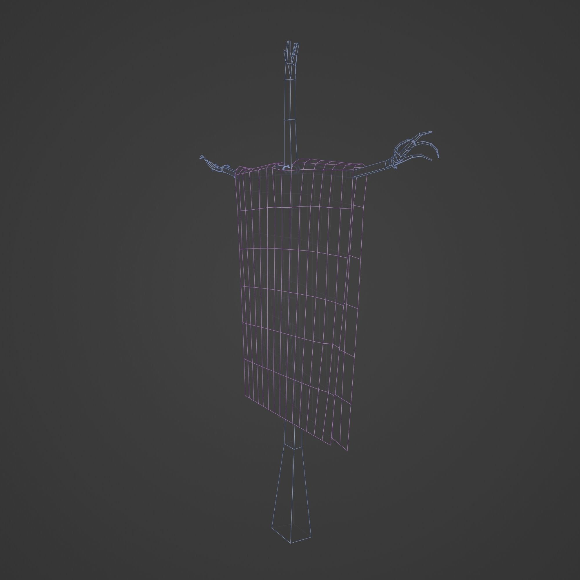 Scarecrow Cross with Cloak without Head Low-poly 3D model_16
