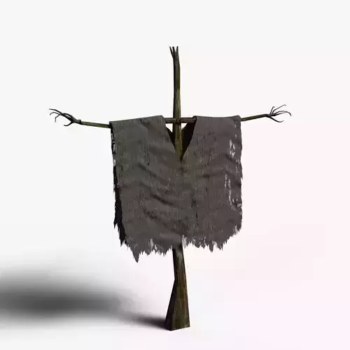Scarecrow Cross with Cloak without Head Low-poly 3D model