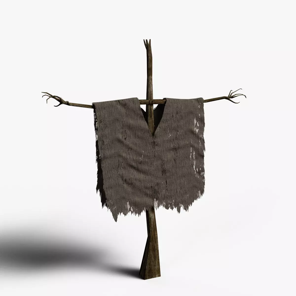 Scarecrow Cross with Cloak without Head Low-poly 3D model_0