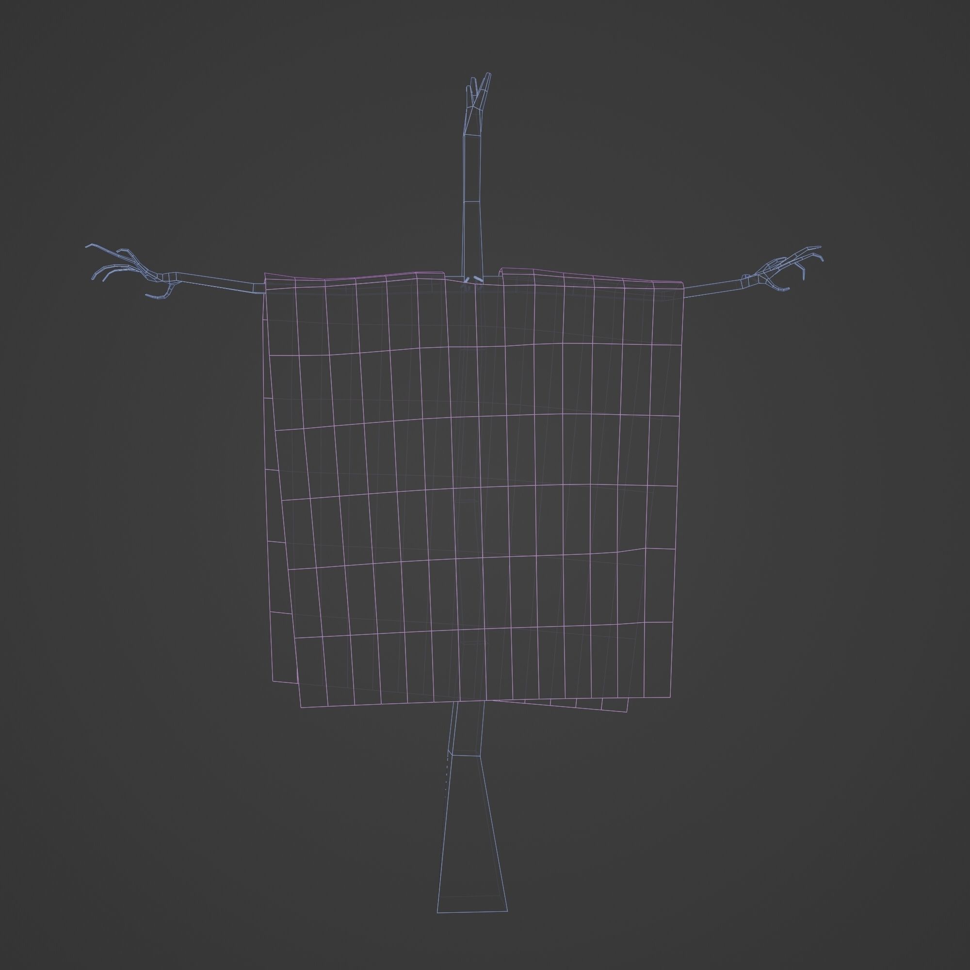 Scarecrow Cross with Cloak without Head Low-poly 3D model_15