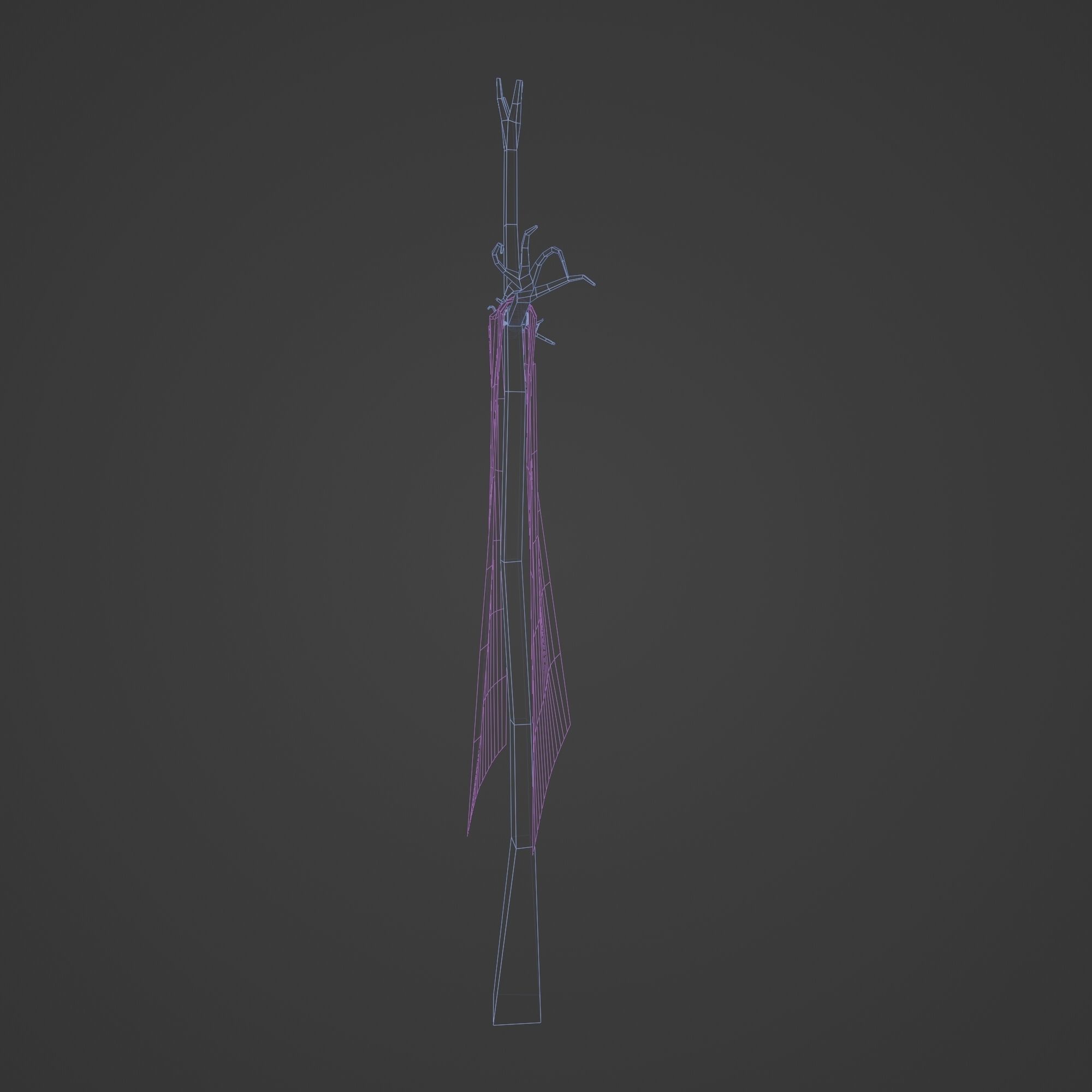 Scarecrow Cross with Cloak without Head Low-poly 3D model_17