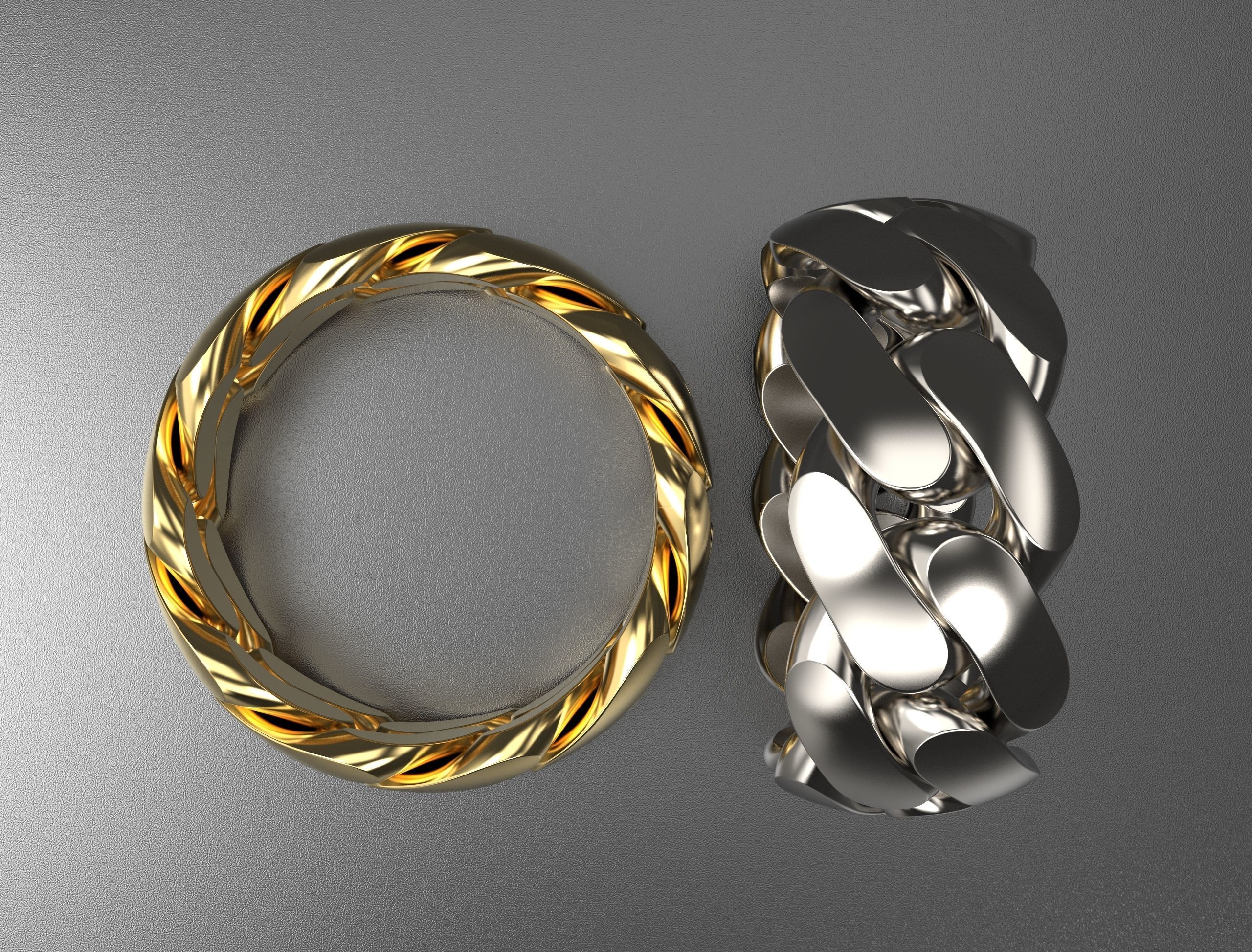 Cuban ring 10 mm wide size 54 3D print model_6