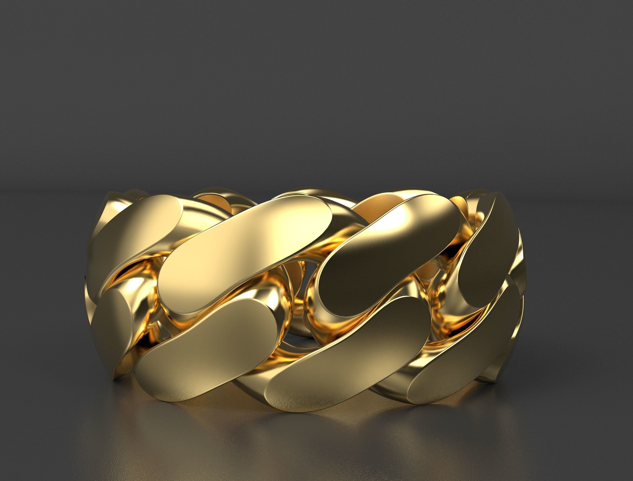 Cuban ring 10 mm wide size 54 3D print model_3