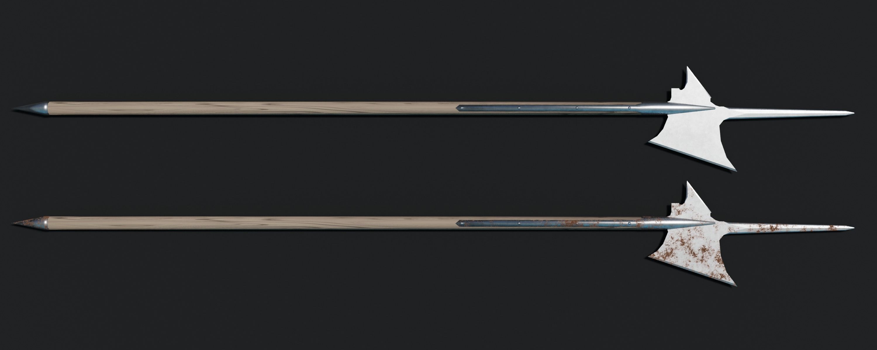 Medieval Halberd Low-poly 3D model_3