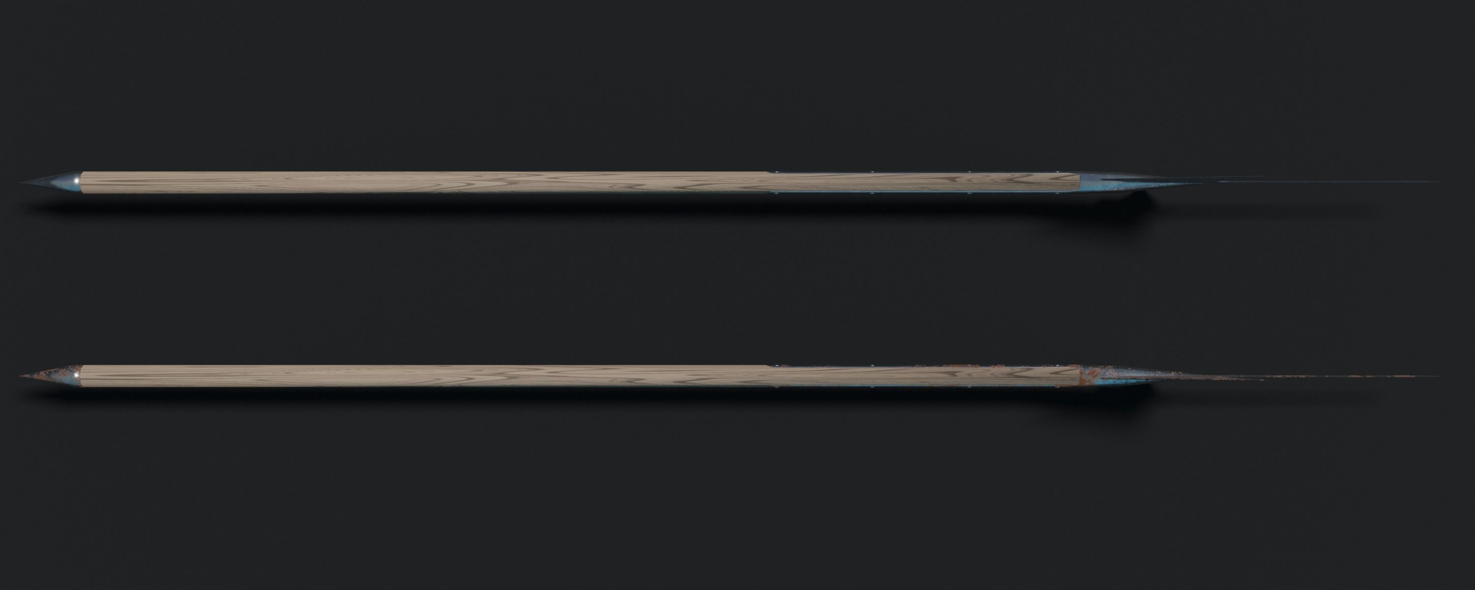 Medieval Halberd Low-poly 3D model_5