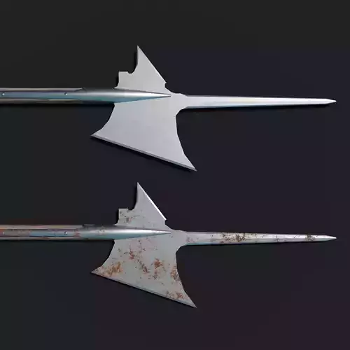 Medieval Halberd Low-poly 3D model