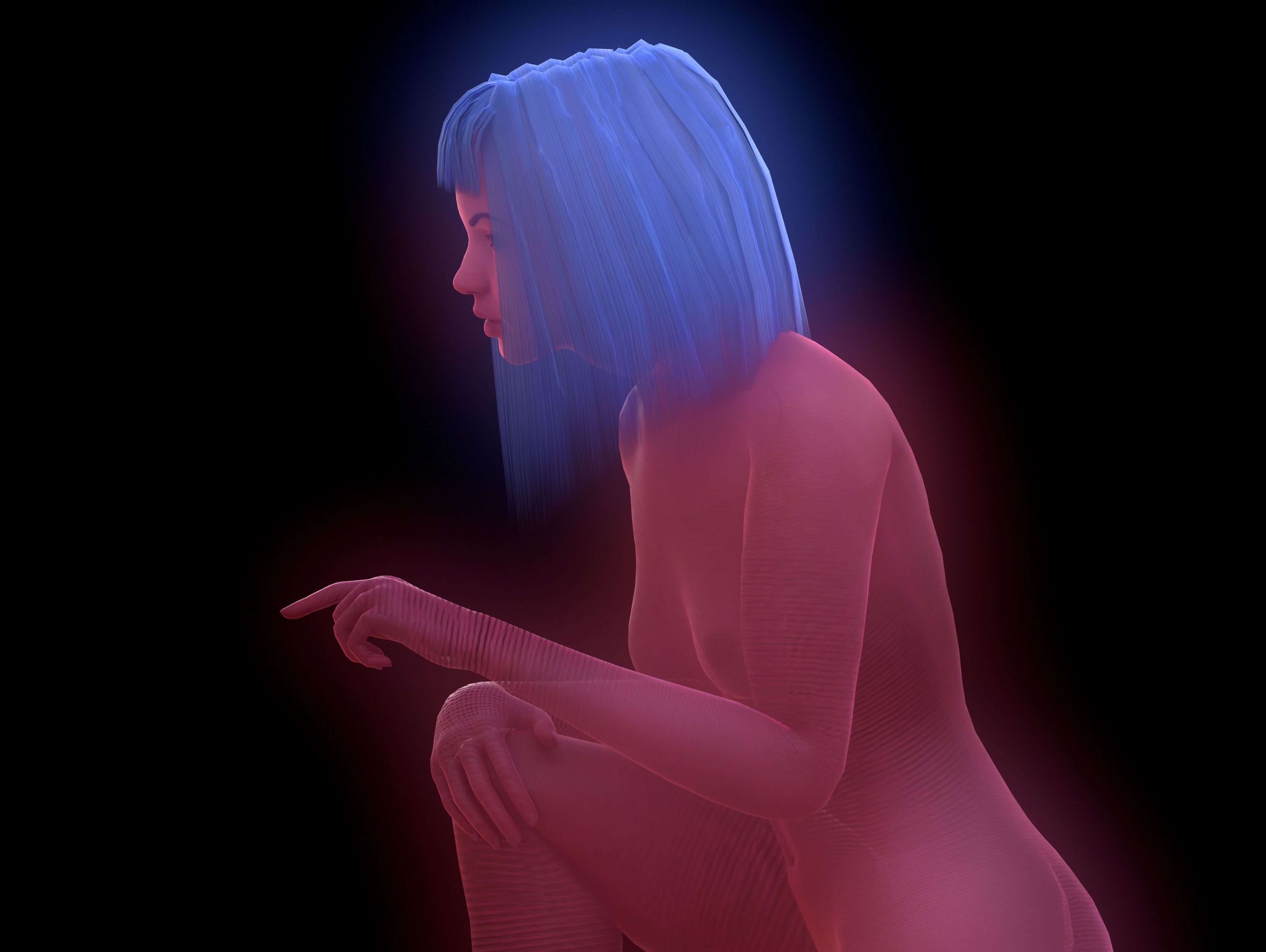 Joi From Blade Runner 2040 Low-poly 3D model_6