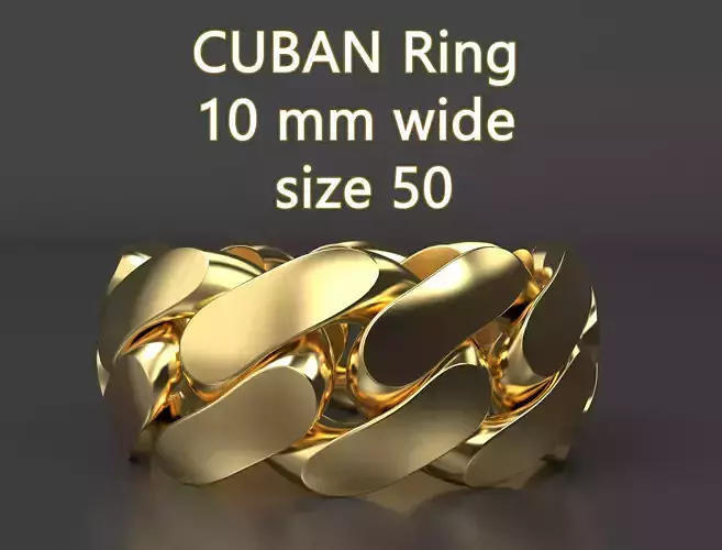 Cuban ring 10 mm wide size 50 3D print model
