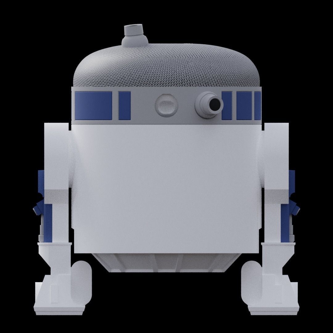R2-D2 inspired stand for Google Home mini or Nest mini 3D print model_3