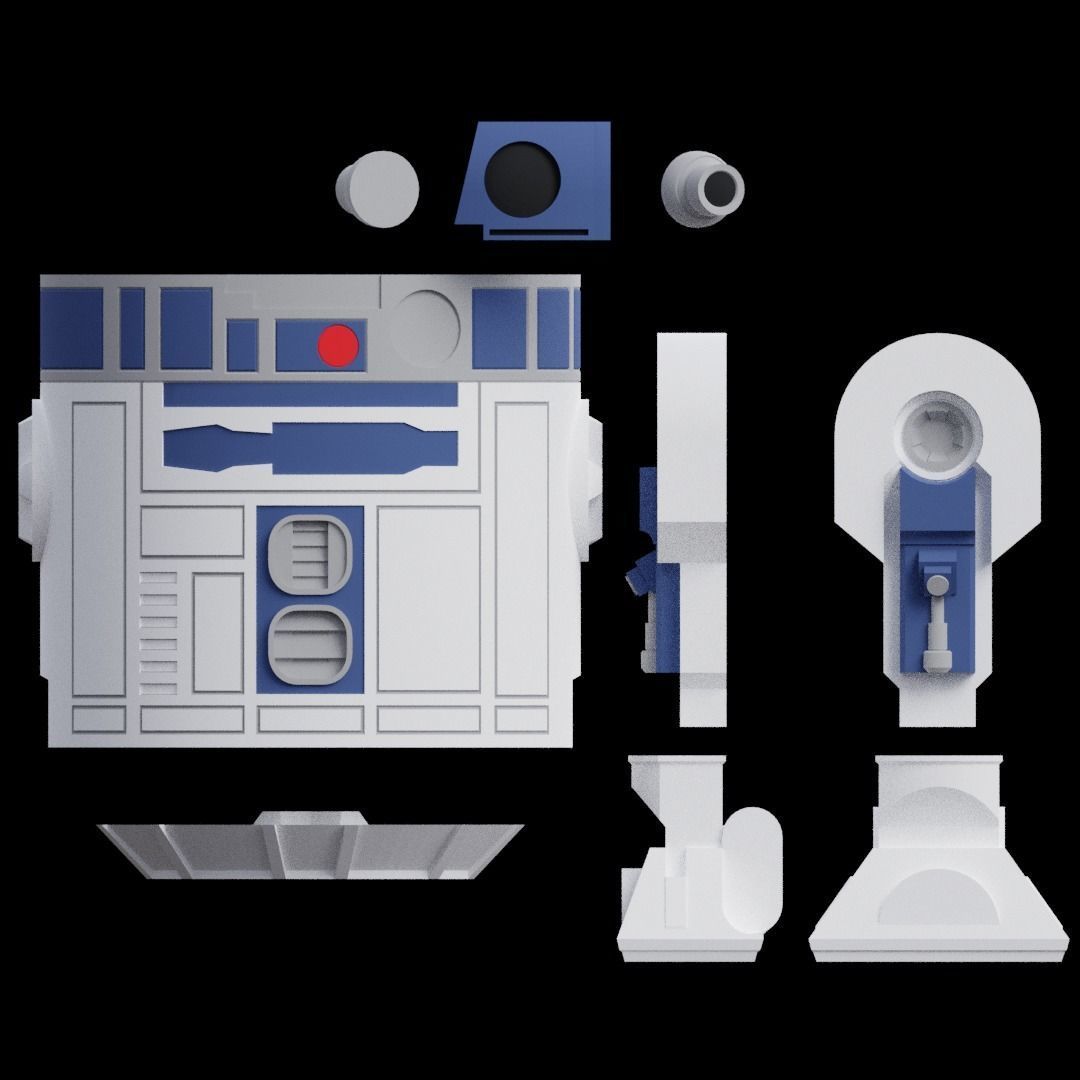 R2-D2 inspired stand for Google Home mini or Nest mini 3D print model_6