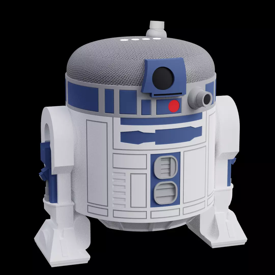 R2-D2 inspired stand for Google Home mini or Nest mini 3D print model_0