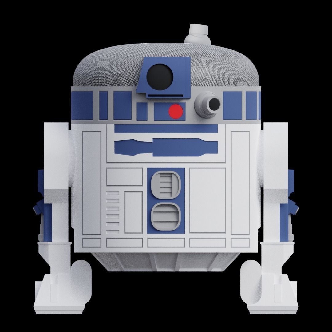 R2-D2 inspired stand for Google Home mini or Nest mini 3D print model_1